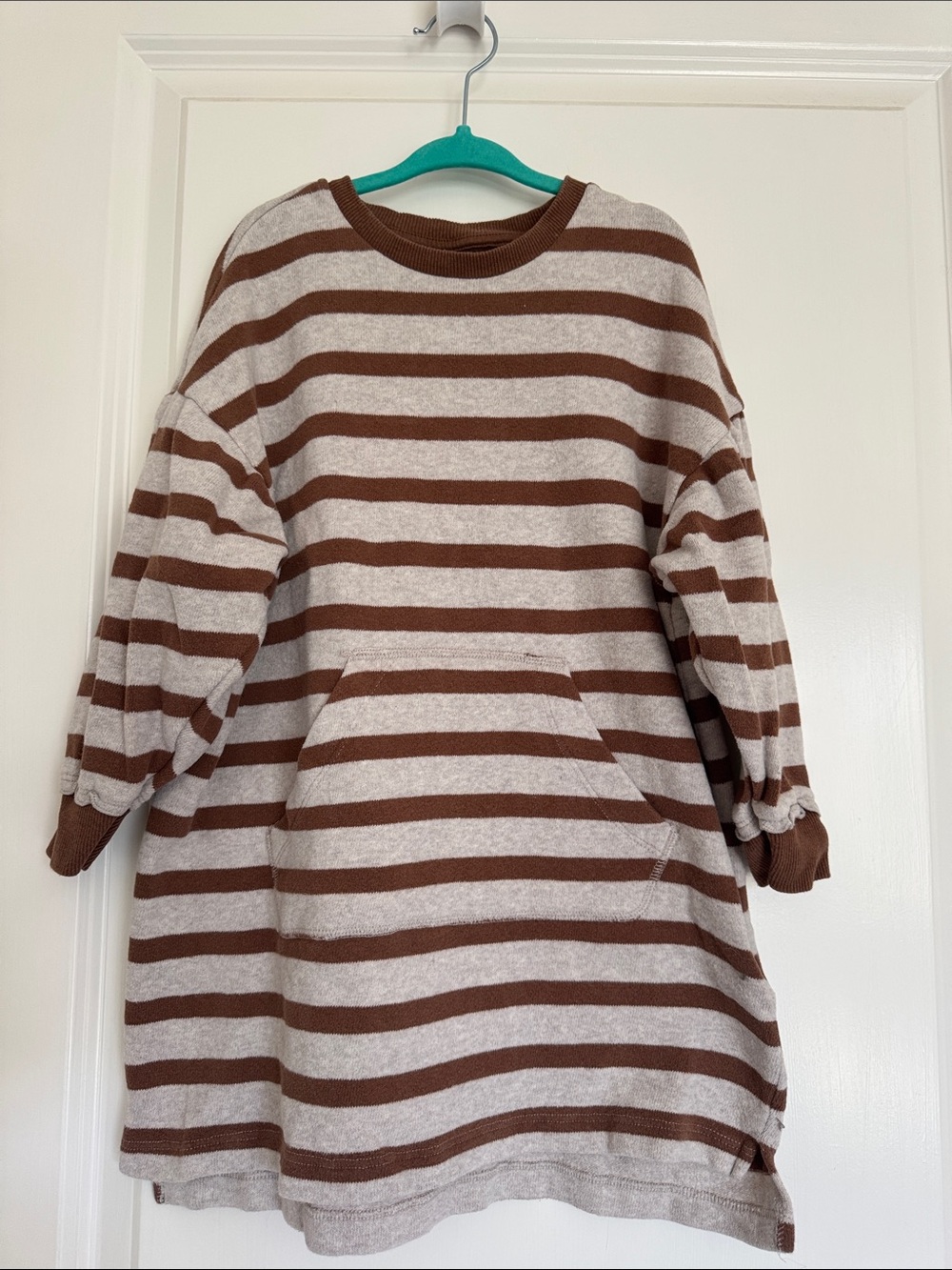 Kids | Casual Striped Brown and Cream Dress | Size 5